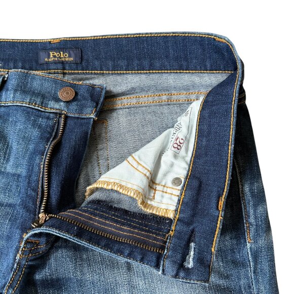 Polo Ralph Lauren 6/28 The Tompkins skinny crop medium wash stretchy frayed jean - Picture 4 of 10